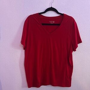 Time and Tru Red Short Sleeve Relaxed T-Shirt